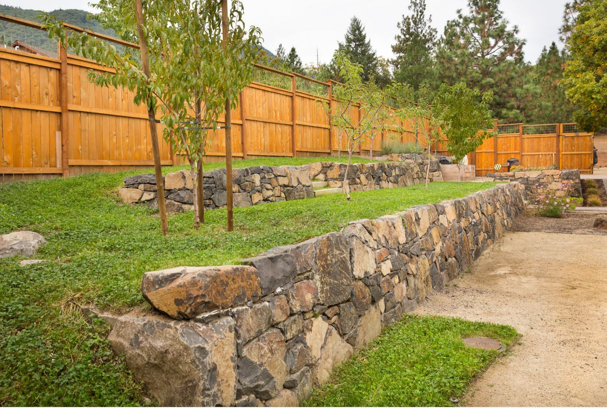 image of rock retaining wall